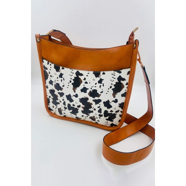 Brown Cow Print Crossbody Bag