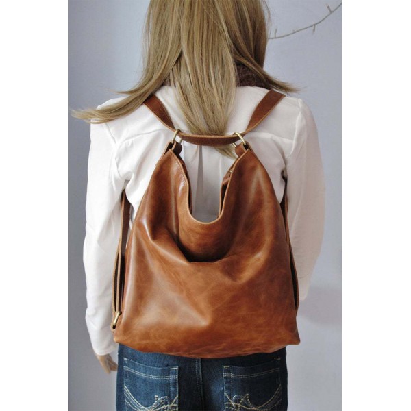 PU Leather Large Capacity Convertible Crossbody Bag 38*12*33cm