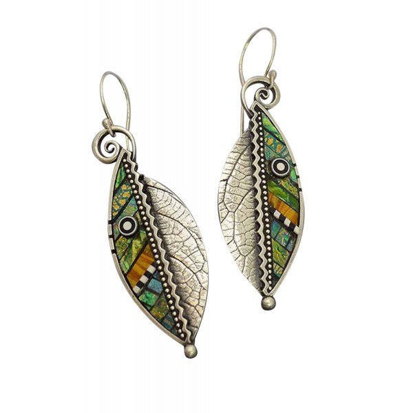 Green Leaf Hook Earrings Set