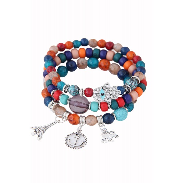 Multicolor Bohemian Ethnic Style Multi-layer Stretch Bead Bracelet