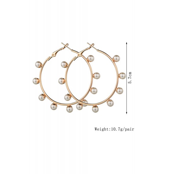 Sweet Faux Pearl Hoop Earrings