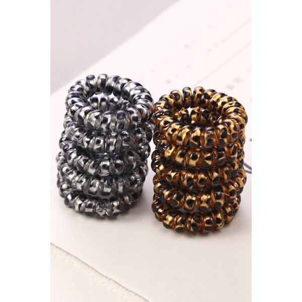 Gray Leopard Print Telephone Wire Hair Band