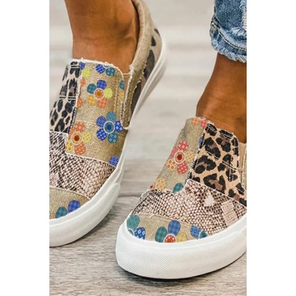 Animal Floral Print Splicing Cloth Shoes Sneakers