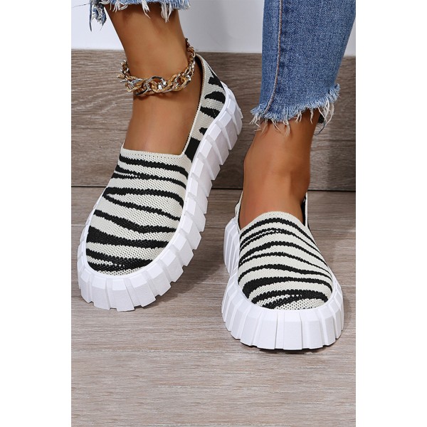 Zebra Print Slip-on Canvas Shoes