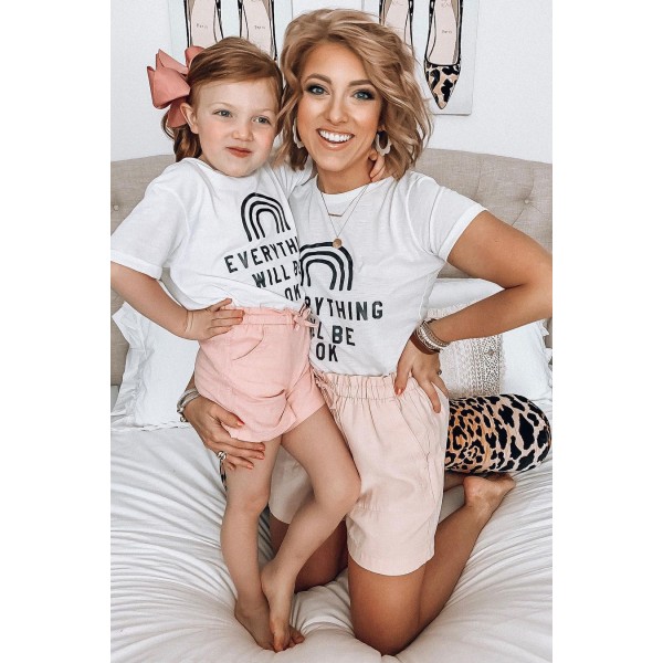 EVERYTHING WILL BE OK Graphic White Tee